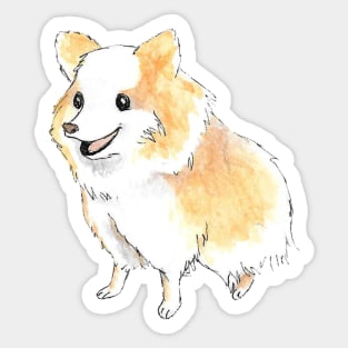 Pomeranian Dog Portrait in Watercolor Sticker